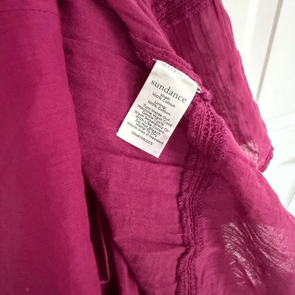 NWT Sundance Women’s Aisha Dress Tiered Magenta Purple L Peasant Cottagecore - Picture 8 of 12